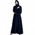 Front open abaya with piping work- Navy Blue Front open abaya with piping work- Navy Blue